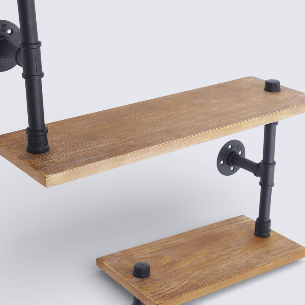 Étagère Murale Industrielle Vintage En Bois